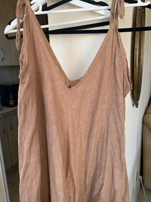 Vestido Bpniro lino beige