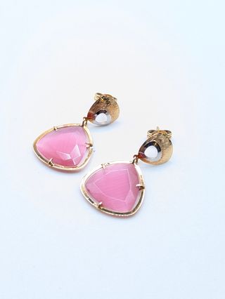 Pendientes oro 18k | pendientes dorados con piedra