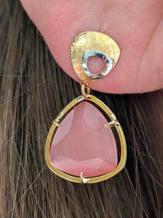Pendientes oro 18k | pendientes dorados con piedra