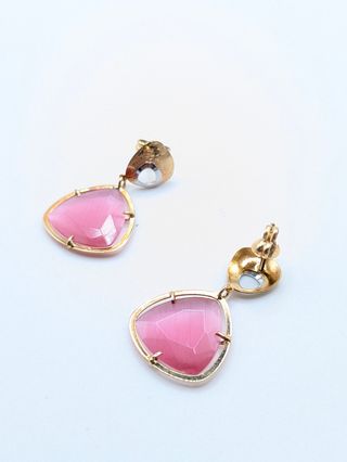 Pendientes oro 18k | pendientes dorados con piedra