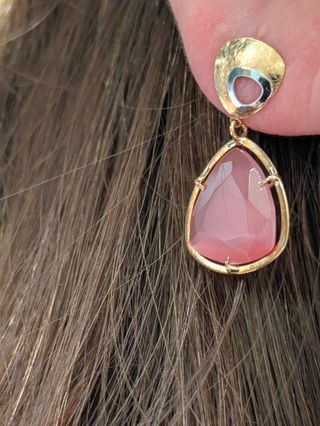 Pendientes oro 18k | pendientes dorados con piedra