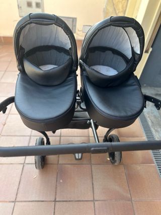 Carrito gemelar junama negro