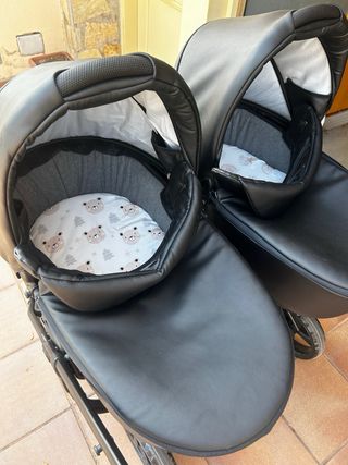 Carrito gemelar junama negro