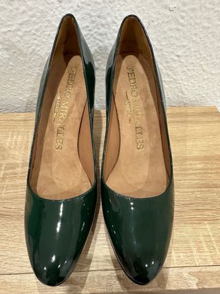 Zapatos de tacon - charol verde oscuro - Talla 40