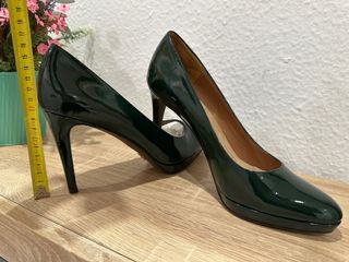Zapatos de tacon - charol verde oscuro - Talla 40