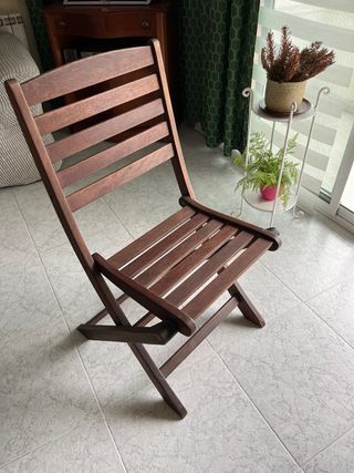 Mesa + 4 sillas jardín madera de teka
