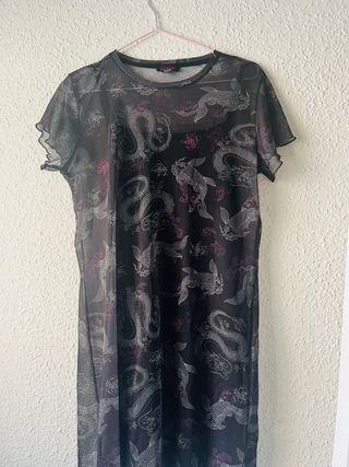 Vestido negro estilo japonés M