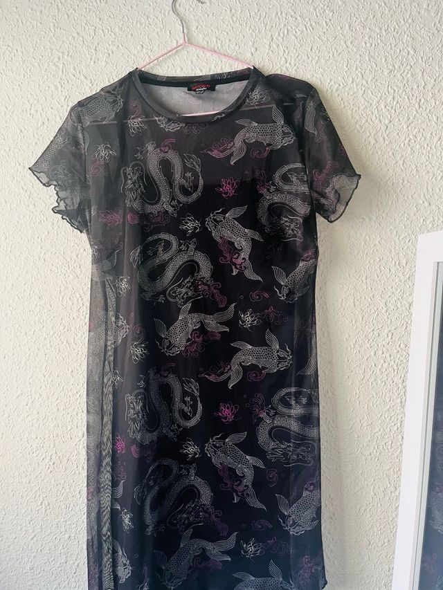 Vestido negro estilo japonés M