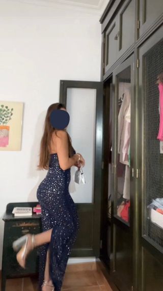 Vestido azul brillante 