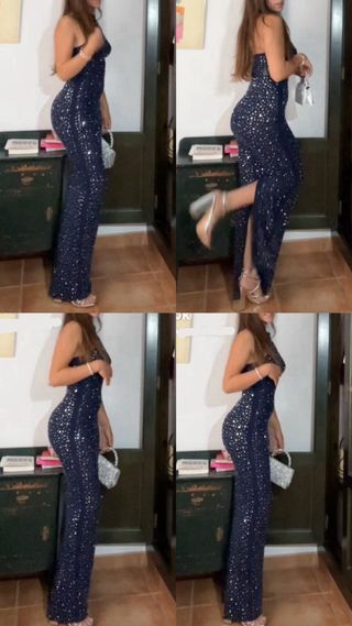 Vestido azul brillante 
