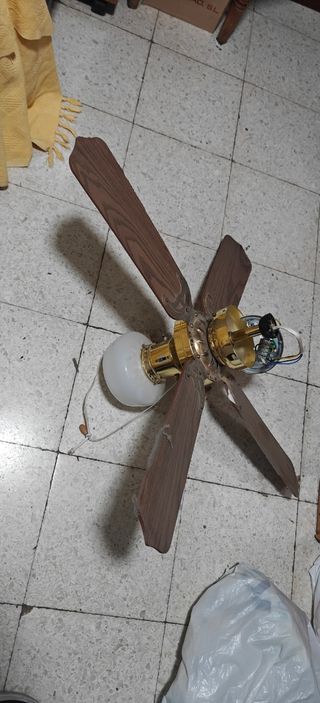 Ventilador techo madera dorada
