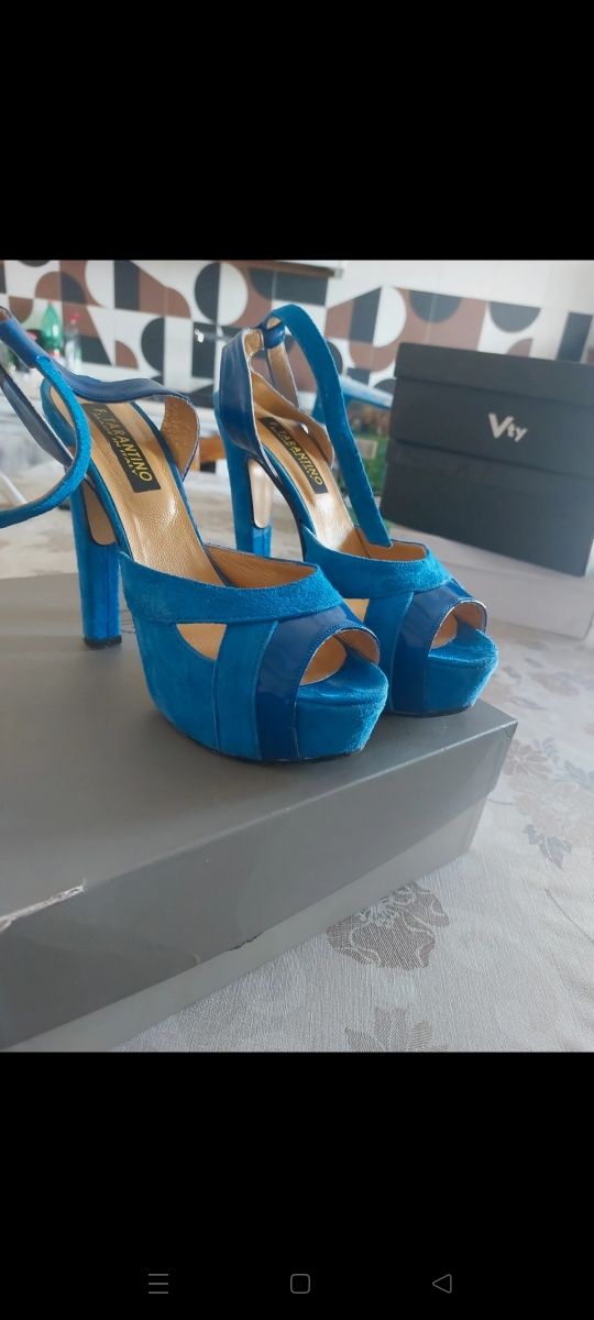 Sandali lavorazione artigianale blu - n.40