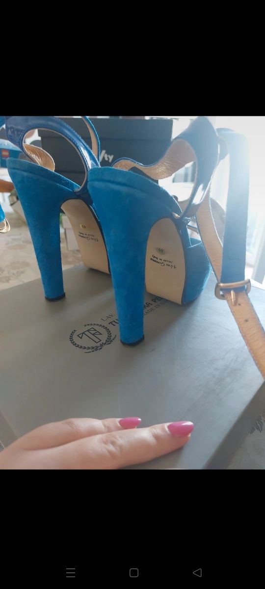 Sandali lavorazione artigianale blu - n.40