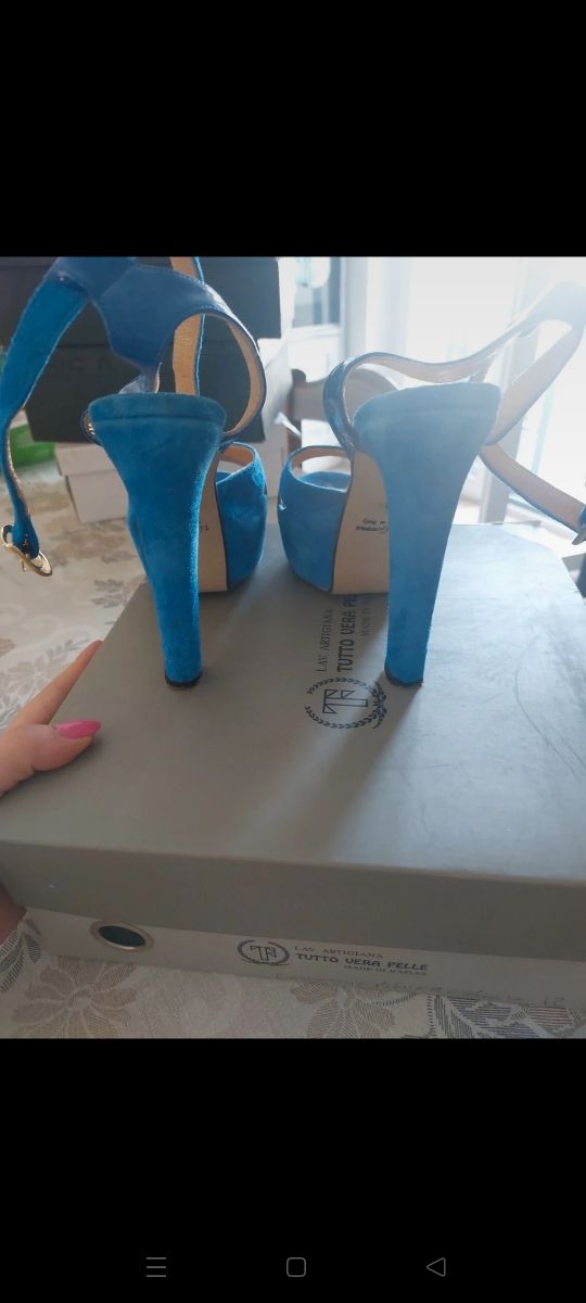 Sandali lavorazione artigianale blu - n.40