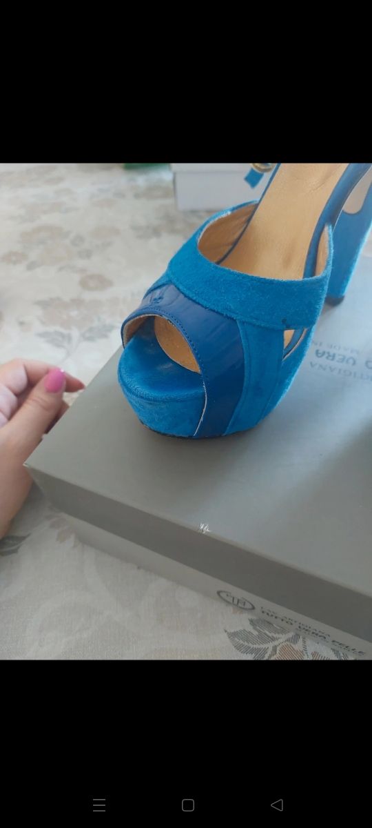 Sandali lavorazione artigianale blu - n.40