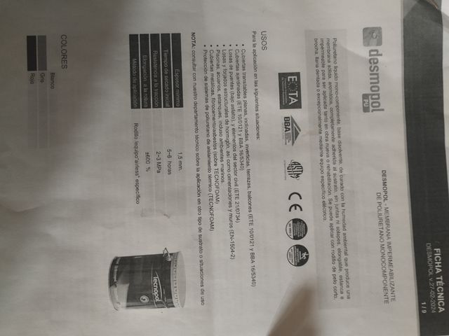 Desmopol 25kg Gris - Membrana Poliuretano