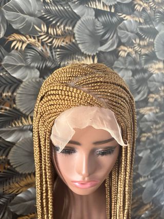 Peluca trenzas doradas