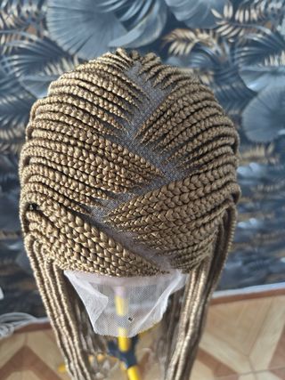 Peluca trenzas doradas