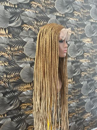 Peluca trenzas doradas