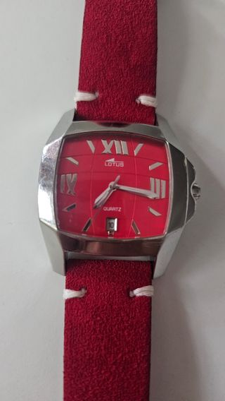 Reloj Lotus rojo - correa piel