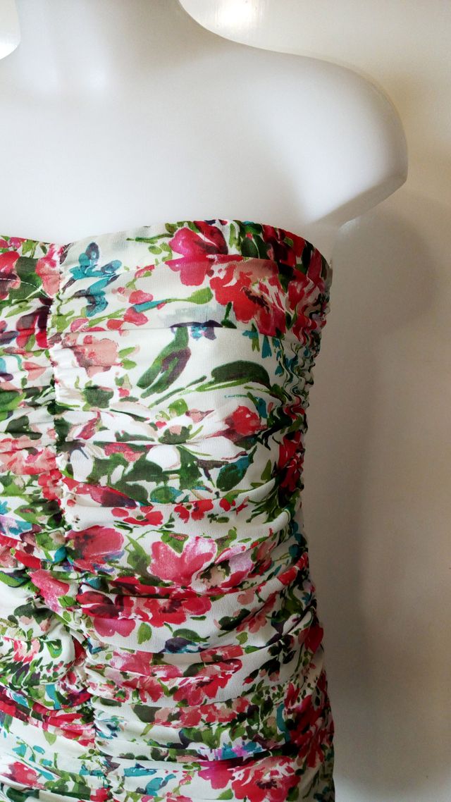 Vestito RELISH fiori increspato spalle scoperte