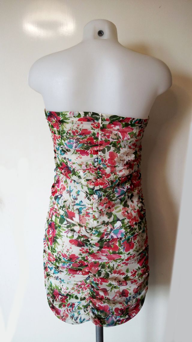 Vestito RELISH fiori increspato spalle scoperte