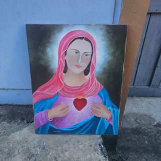 Quadro Madonna con Cuore - vero Dipinto del 1985