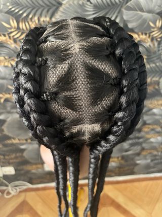 Peluca de trenzas africanas pegadas