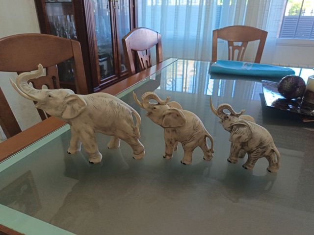 3 Elefantes Alabastro Decoración