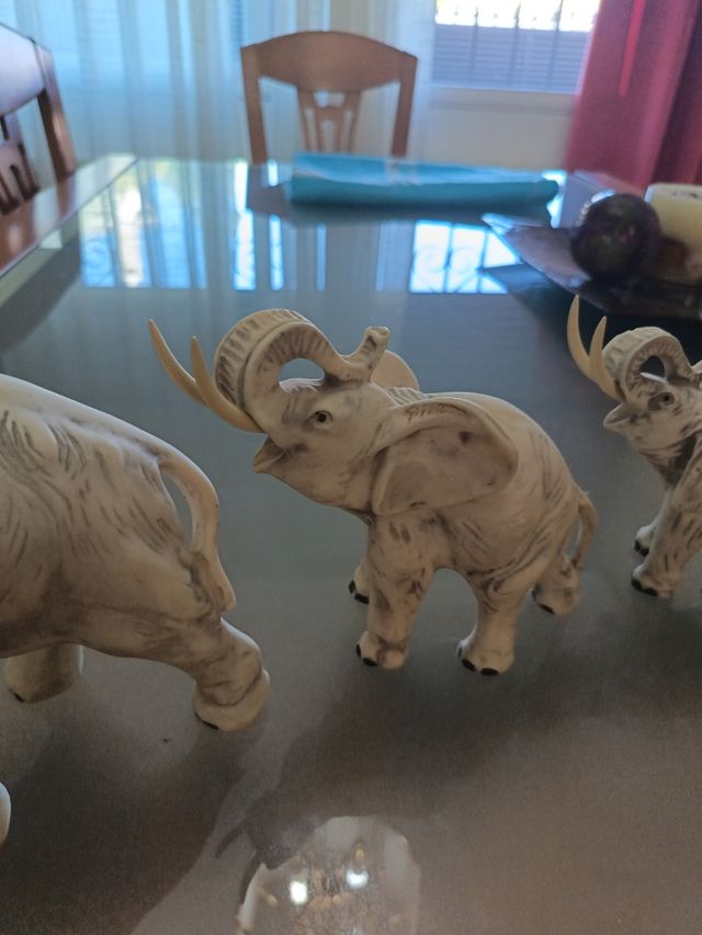 3 Elefantes Alabastro Decoración