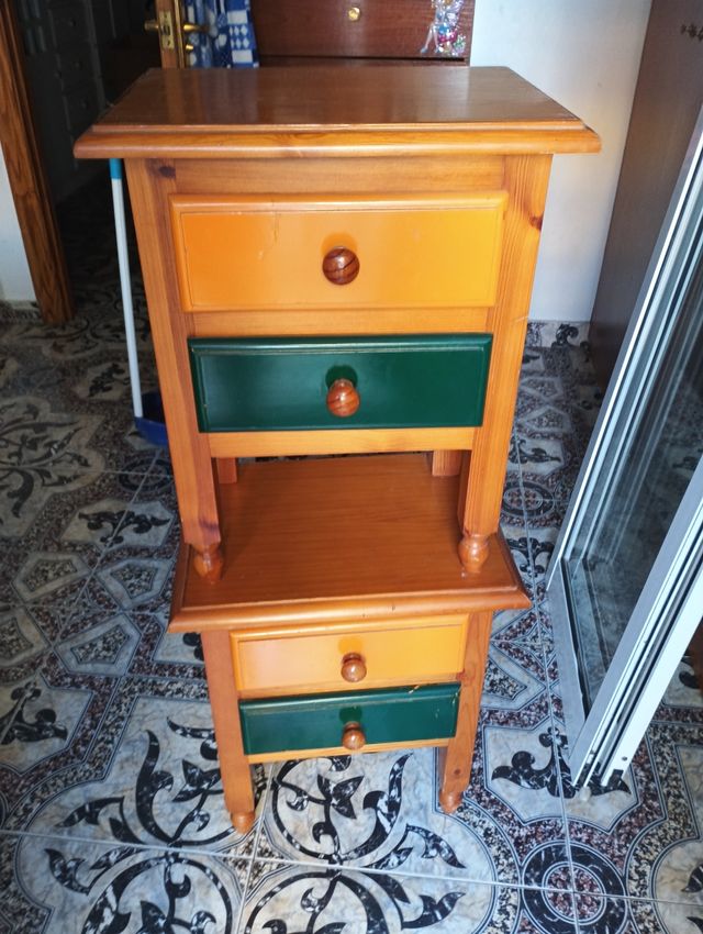 Mesitas noche madera - 2 uds.