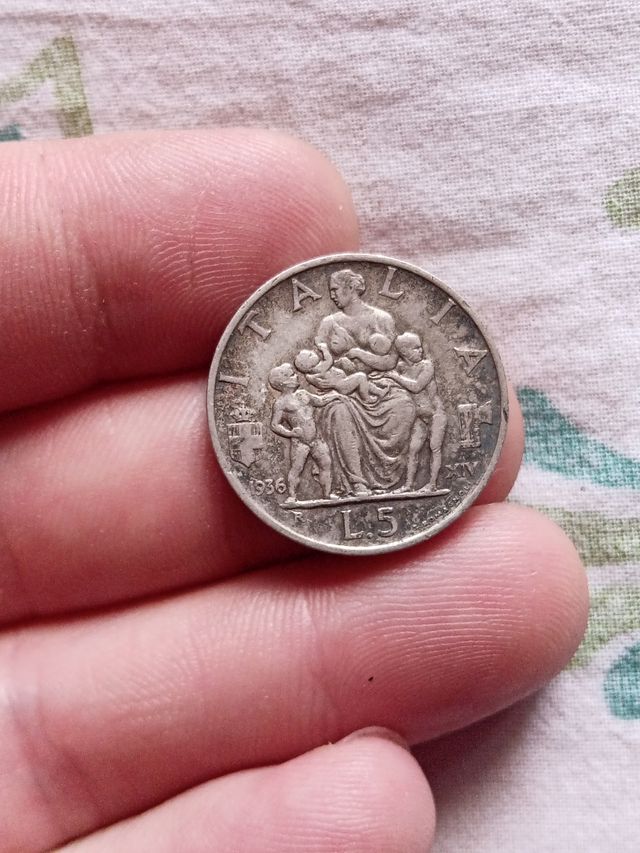 5 Lire Italia 1936 - Fecondità
