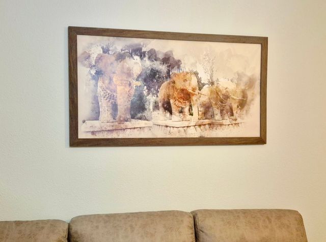 Cuadro acuarela elefantes - Decoración