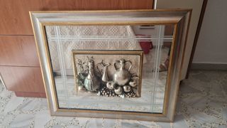 Cuadro decorativo metal y cristal