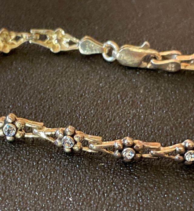 Pulsera plata flores azul