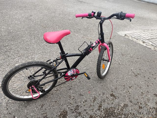Bicicleta niña 20" negra y rosa