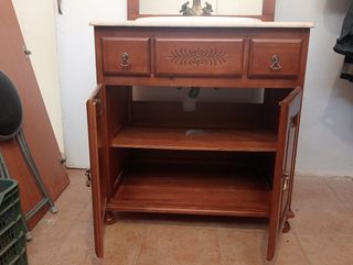 Mueble baño madera nogal - espejo