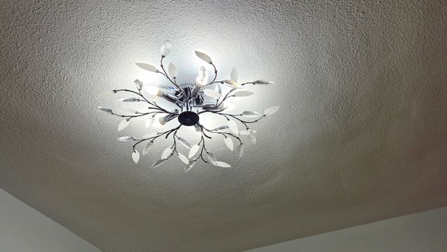 Lámpara techo hojas cristal