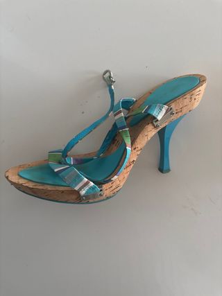 Zapatos tacón azul turquesa 39