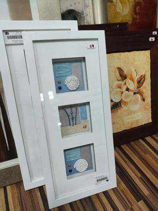 2 Cuadros Decorativos - Blanco y Marrón