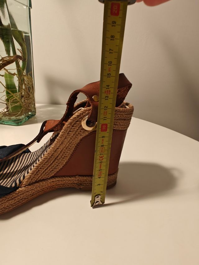 Sandalias cuña mujer - Azul Marino