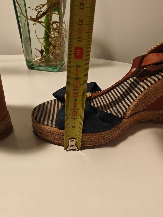 Sandalias cuña mujer - Azul Marino