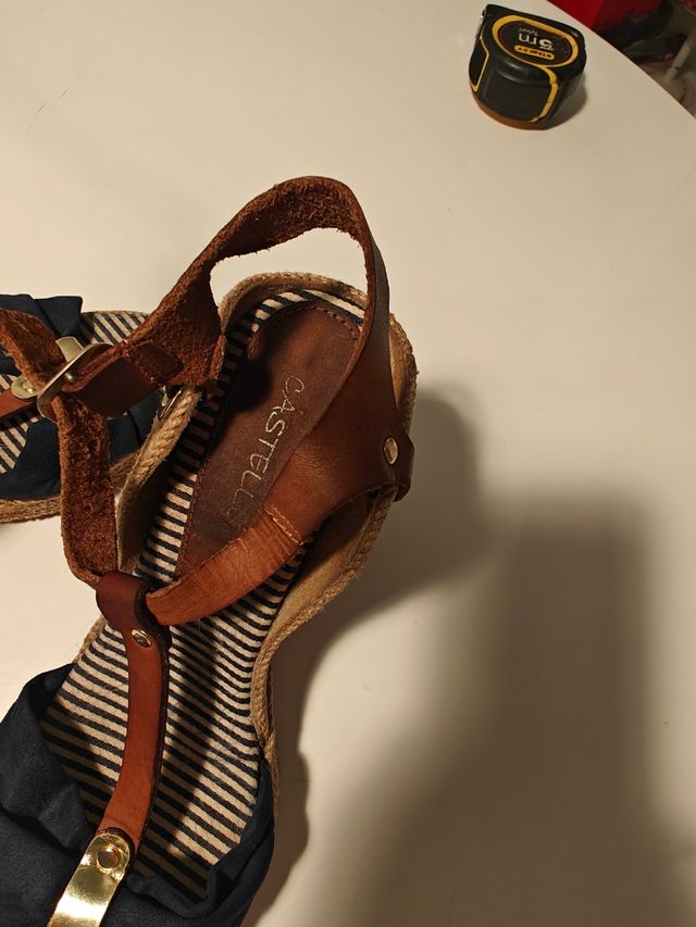 Sandalias cuña mujer - Azul Marino