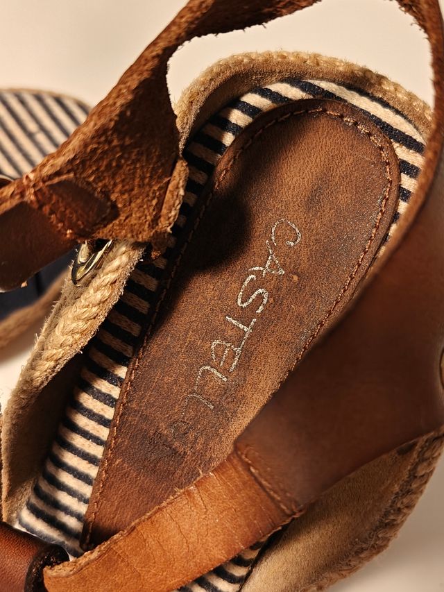 Sandalias cuña mujer - Azul Marino