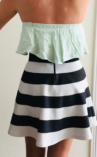 Top corto Zara verde M