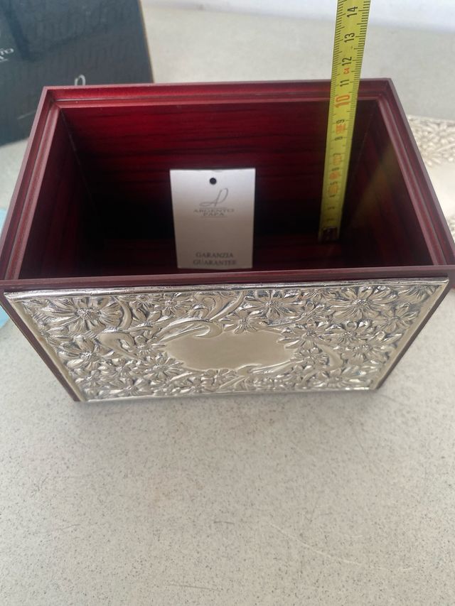 Cofanetto legno radica argento