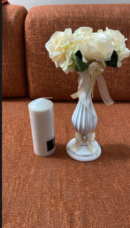 Portacandele shabby chic bianco