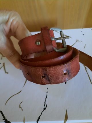 Cintura in pelle marrone