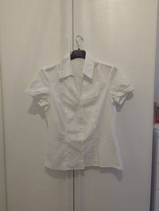 Camicia bianca Sisley cotone maniche corte L