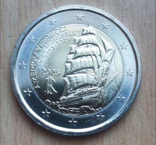 2€ Italia 2025 Américo Vespucio.